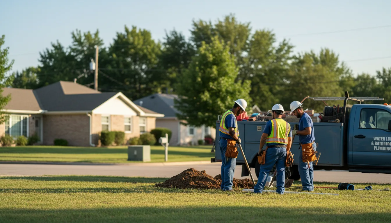 Residential water line and bathroom plumbing service in Dacoma, OK